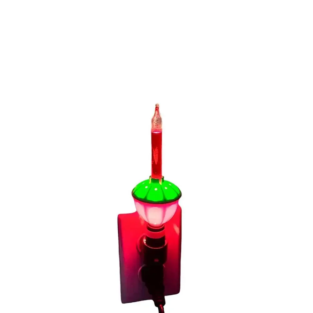 Vintage Christmas Bubbling Night Light Plug-In Indoor Decor Red & Green Colors